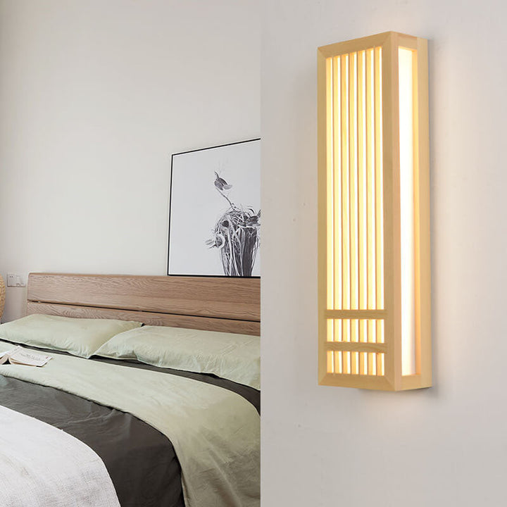 Lisslune | ShizuLight | Japanese Wooden LED Wall Lamp – Minimalist Zen-Inspired Lighting