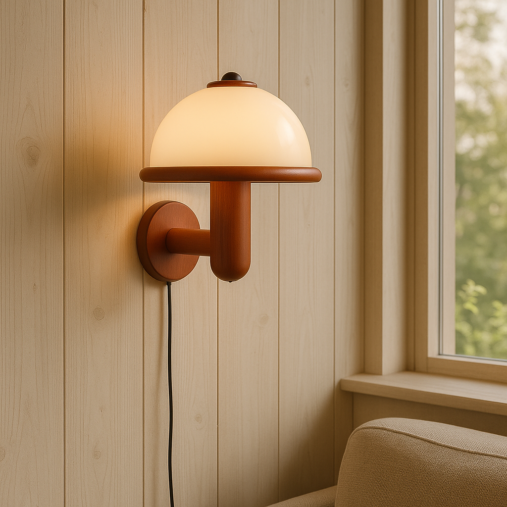 Lisslune | NordShroom | Wooden Wall Lamp in Scandinavian Mushroom Style
