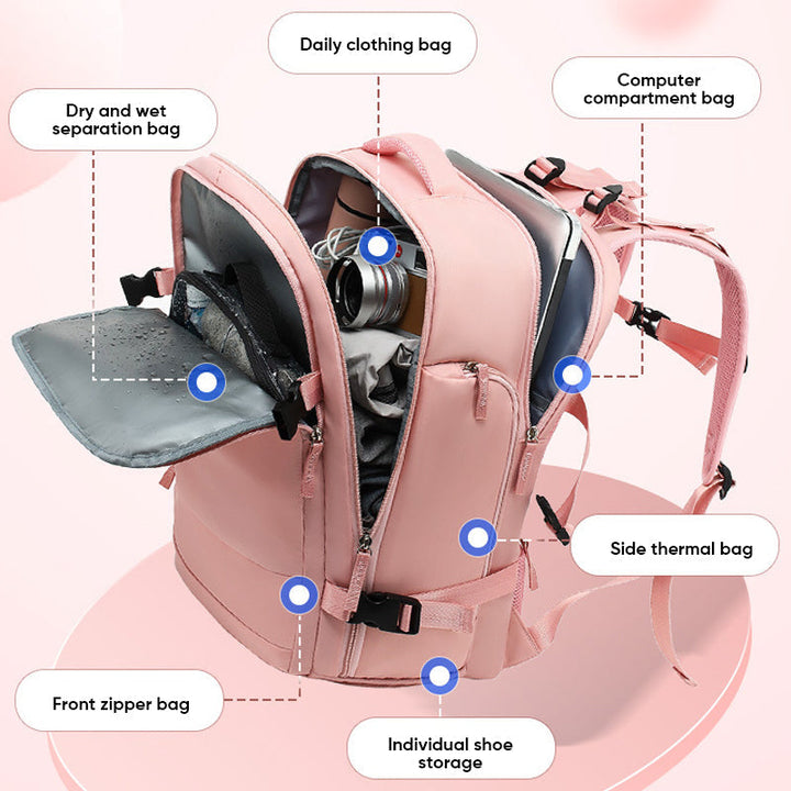 Lisslune | Women's large travel waterproof hiking backpack