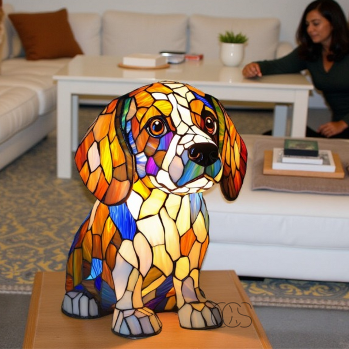 Lisslune | GlowPaw Dog Tribute Lamp – Handmade Acrylic Night Light for Dog Lovers (USB Powered)