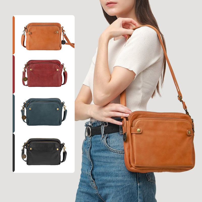 Lisslune | Three-Layer-Leather-Crossbody-Shoulder- & Clutch-Bag