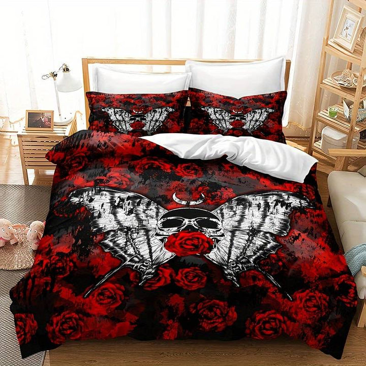 Lisslune | GothicLuxe - Skull & Rose-Themed Bed Set