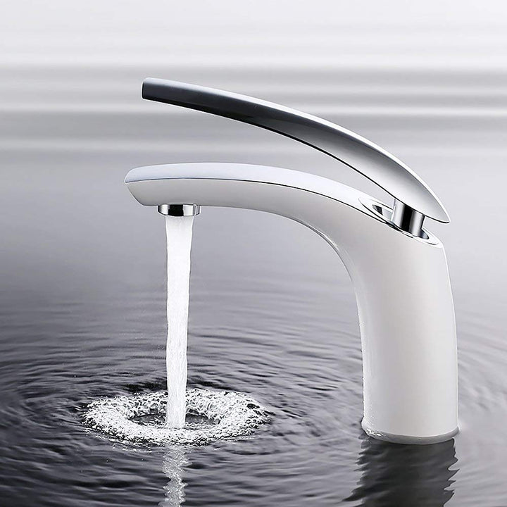 Lisslune | Elegant Design Faucet Bathroom White Chrome Bathroom Fitting Sink Fitting Fashion Mix Taps bathroom