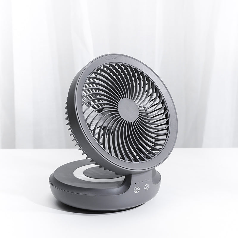Lisslune | Rechargeable Foldable Desktop Fan, with Four Modes, Night Light and Adjustable Angle, for Study, Sleep, Work and Outdoors