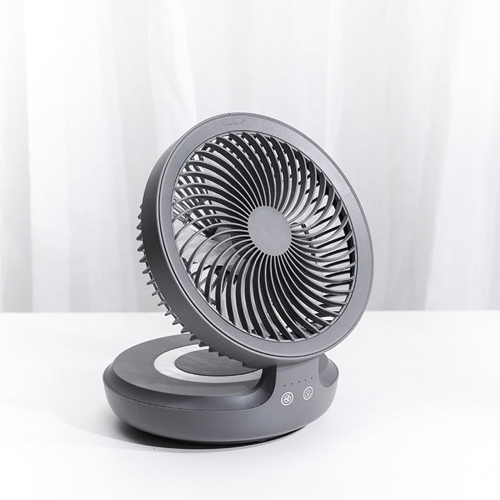 Lisslune | Rechargeable Foldable Desktop Fan, with Four Modes, Night Light and Adjustable Angle, for Study, Sleep, Work and Outdoors