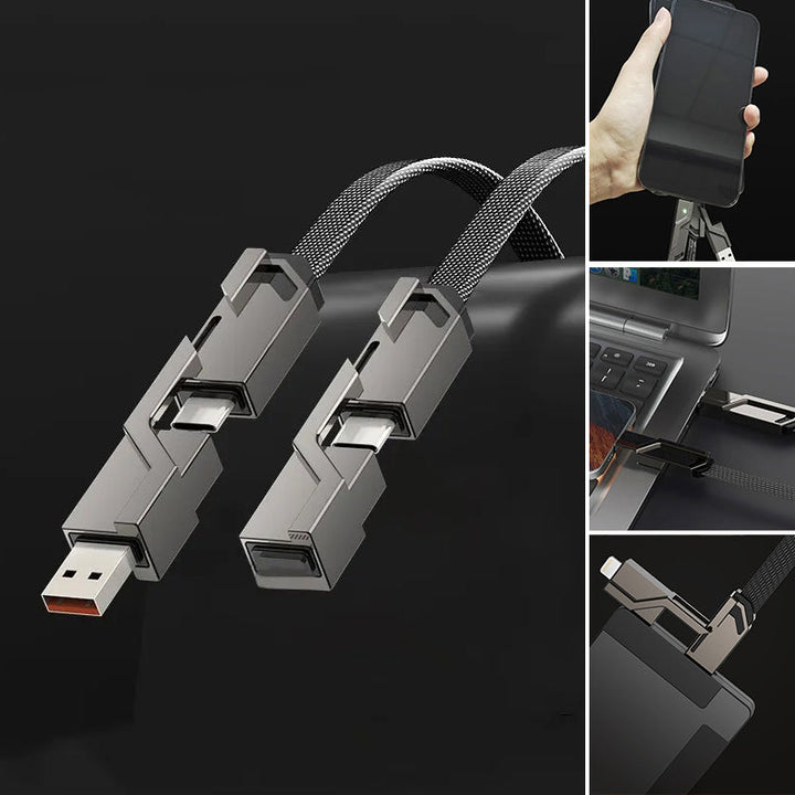 Lisslune | 4-in-1 braided anti-tangle charging cable