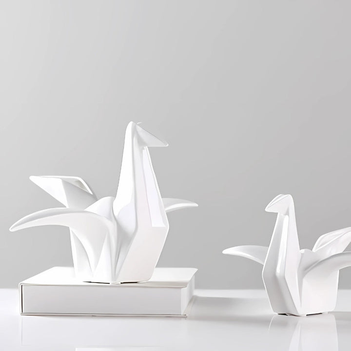 Lisslune | Origami-Inspired Ceramic Bird Statue
