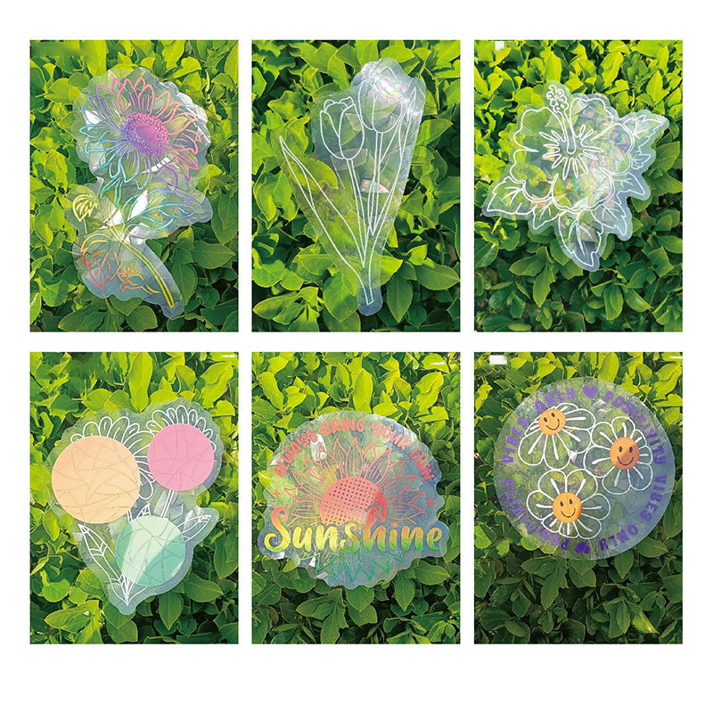 Lisslune | PVC Colorful Adsorption Rainbow Glass Window Stickers, 6 pcs