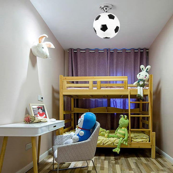 Lisslune | SportLume Creative Ceiling Light | Basketball & Football Design | Semi-Mount | Glass Lamp