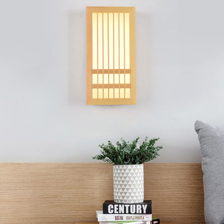 Lisslune | ShizuLight | Japanese Wooden LED Wall Lamp – Minimalist Zen-Inspired Lighting