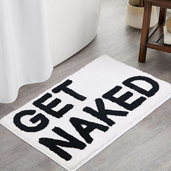 Lisslune | Feblilac Get Naked White Floor Bathroom Mat, 50x80cm Bathroom Rug, Plush Water-Absorbent, Non-Slip Toilet Mat, Artificial Bathroom Mats, Best Bath Rugs