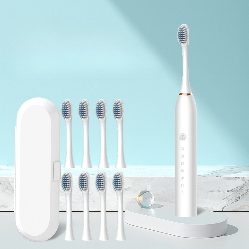 Lisslune | GlowSmile Sonic Toothbrush – Rechargeable with 5 Modes and 8 Brush Heads