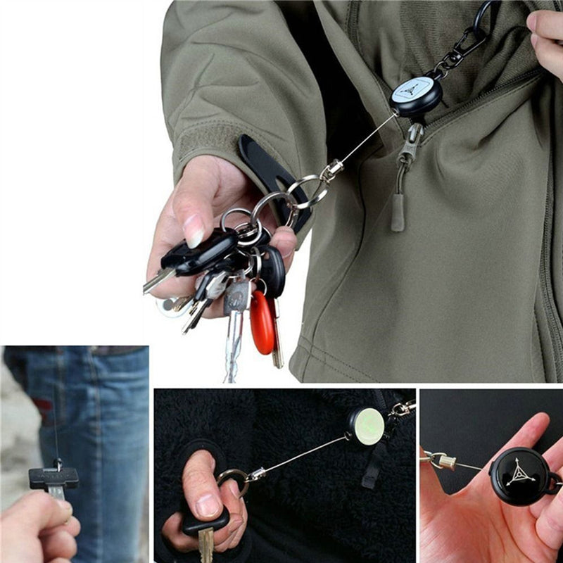 Lisslune | Keychain with retractable wire cable