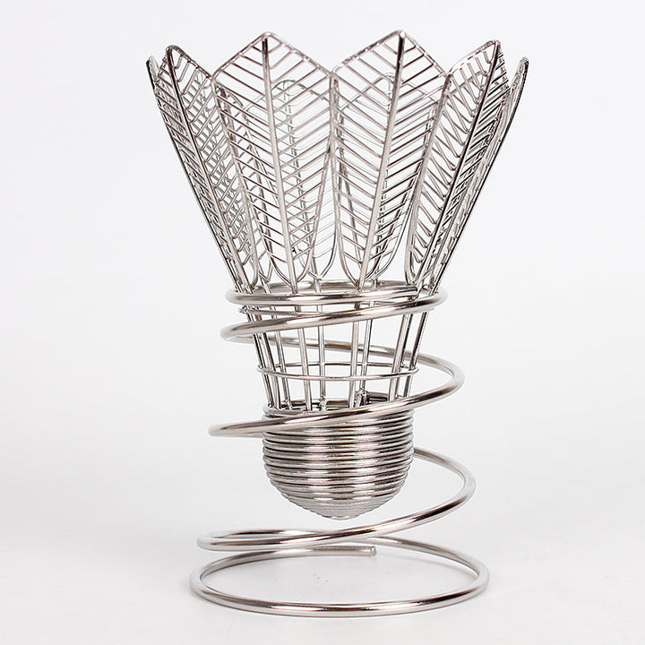 Lisslune | Creative Stainless Steel Badminton Shaped Pen Holder, for Home, Office and Gifts
