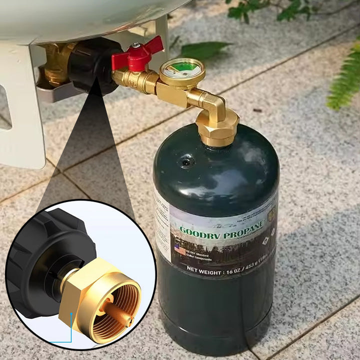 Lisslune | Highly Rated Propane Refill Elbow Adapter with Tank Indicator