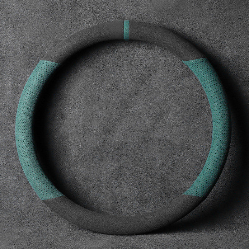 Lisslune | Universal Anti-Slip Steering Wheel Cover With Breathable Microfiber, for Round & D-shaped Steering Wheel