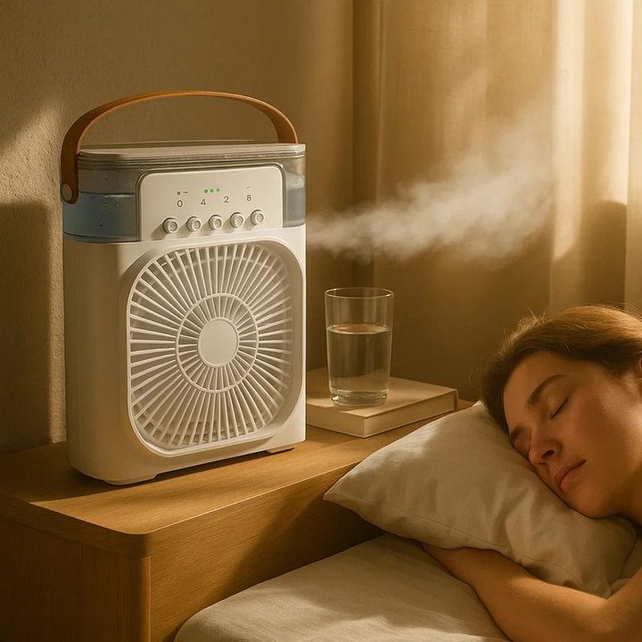 Lisslune | 3-in-1 Air Cooler Humidifier | Portable, Adjustable Fan Speeds & Ideal for Bedrooms, Offices & Small Spaces
