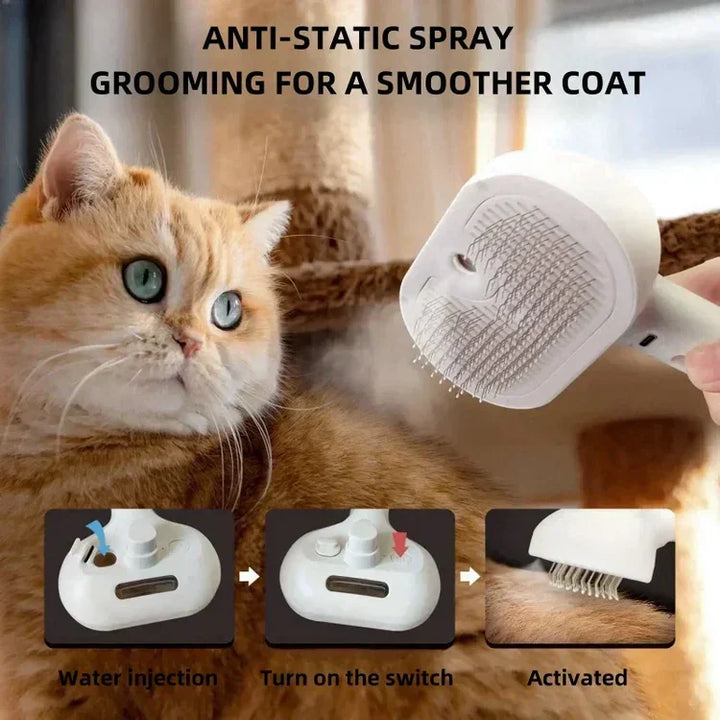 Lisslune | Steam brush for pets with steam cleaning