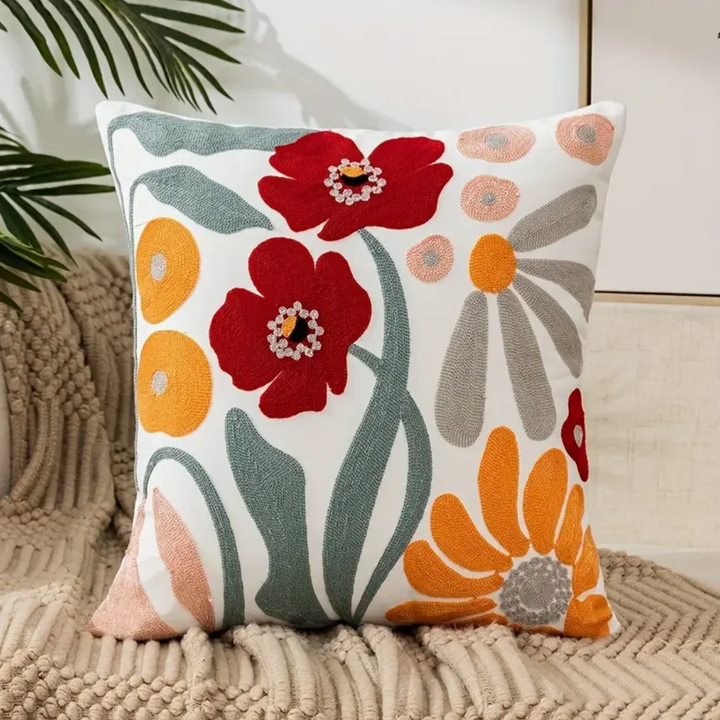 Lisslune | Floral Throw Pillow 45x45 cm Cotton Polyester