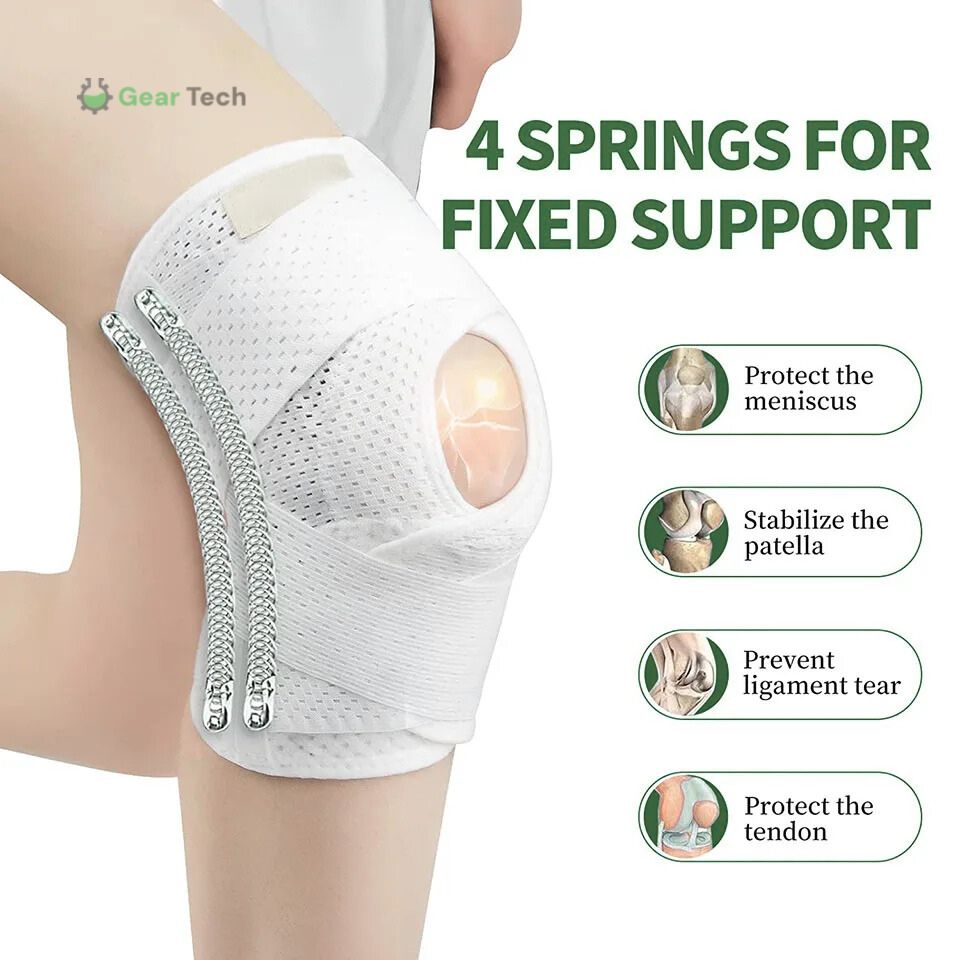 Lisslune | Knee Pads for Pain Relief | Support Compression Springs & Adjustable Tension Strap for Stability and Joint Protection