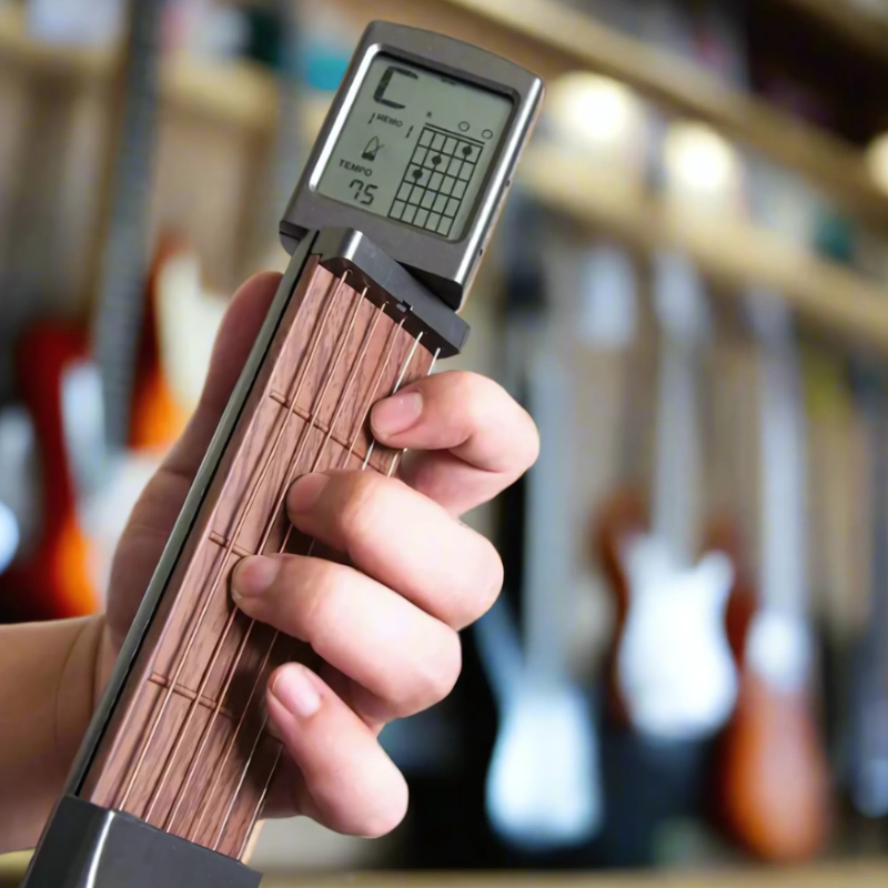 Lisslune | Pocket Guitar Trainer | Real Steel Strings, Adjustable Tension & 400+ Chords for Beginners and On-the-Go Practice