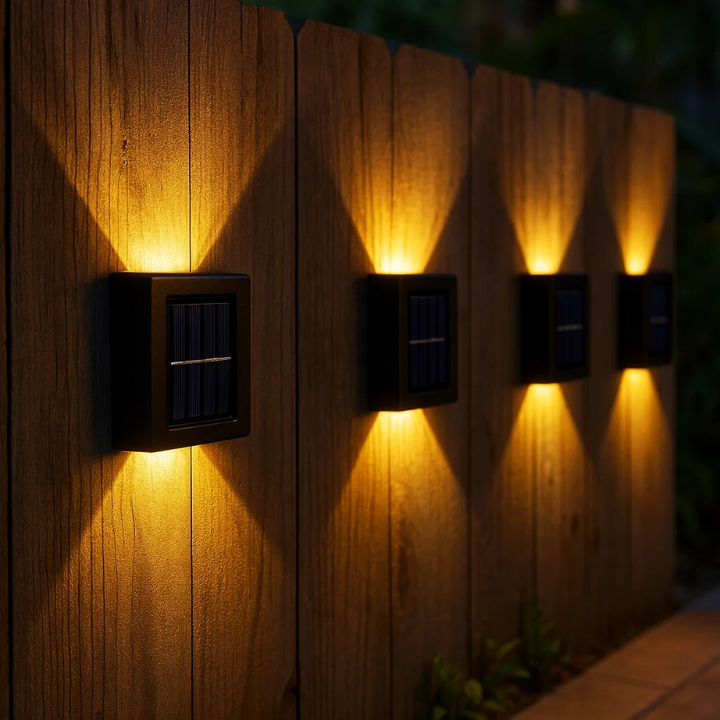 Lisslune | Solar-Powered LED Wall Lights | Weatherproof, Automatic Operation & Ideal for Garden and Driveway Illumination