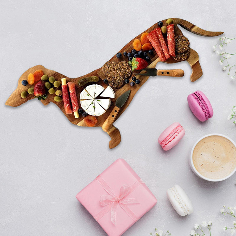 Lisslune | Wooden Dachshund Dinner Plate