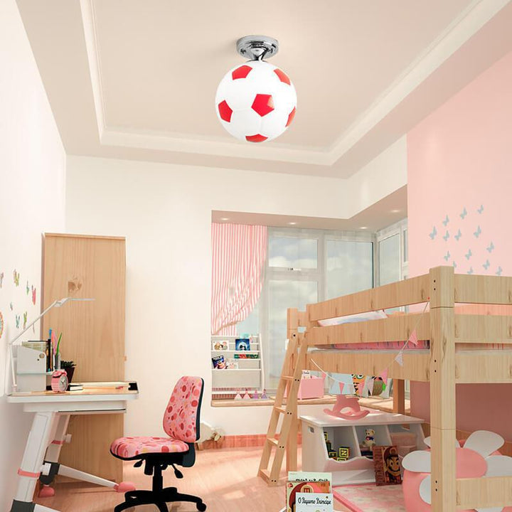 Lisslune | SportLume Creative Ceiling Light | Basketball & Football Design | Semi-Mount | Glass Lamp