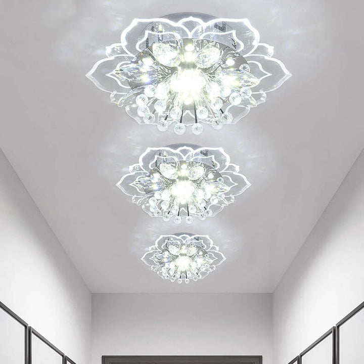 Lisslune | GlowPetal LED Crystal Ceiling Light | Flower Shaped | Modern Design | Energy Saving | Decorative Lighting