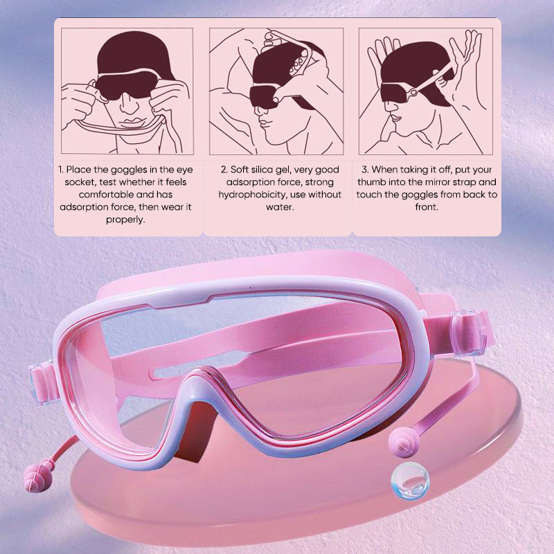 Lisslune | HD large frame waterproof and anti-fog swim goggles