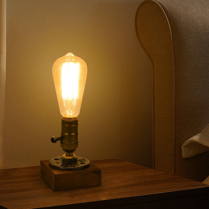 Lisslune | Vintage Industrial Iron Light Bulb 1-Light Table Lamp