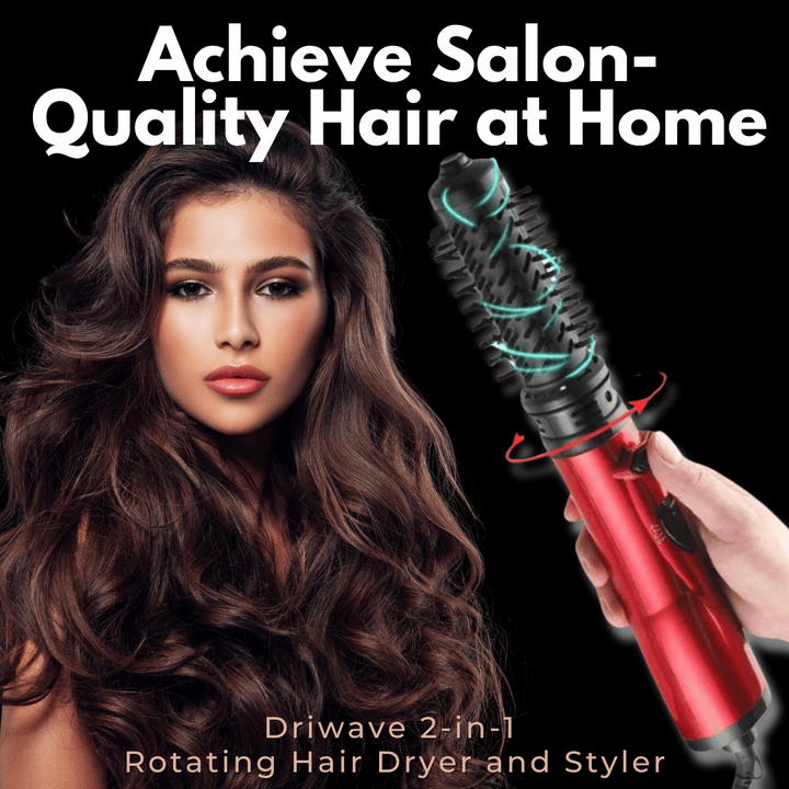 Lisslune | 3-in-1 Rotating Hair Dryer and Styler with Adjustable Temperature for Effortless Curls and Waves