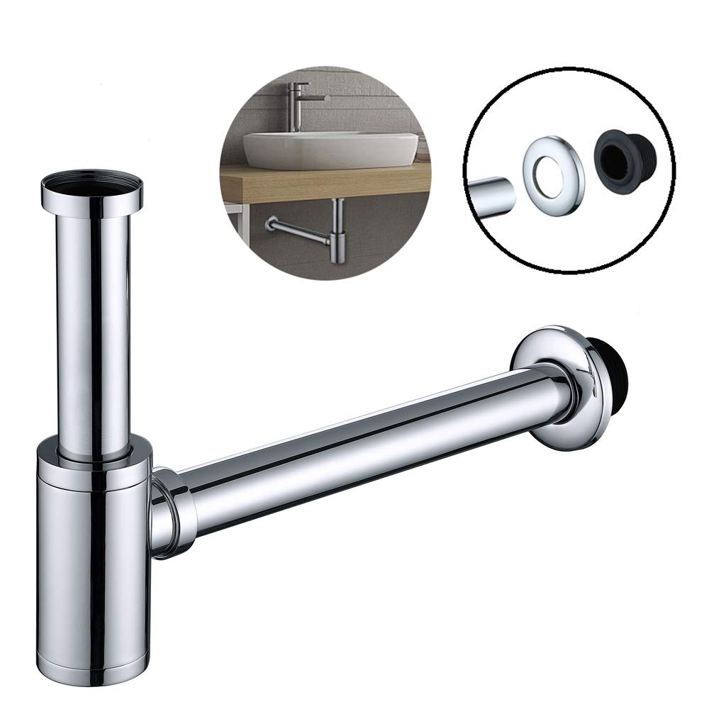 Lisslune | Pipe siphon 1-1/4 stainless steel siphon height adjustable drain pipe with odor trap siphon for sink