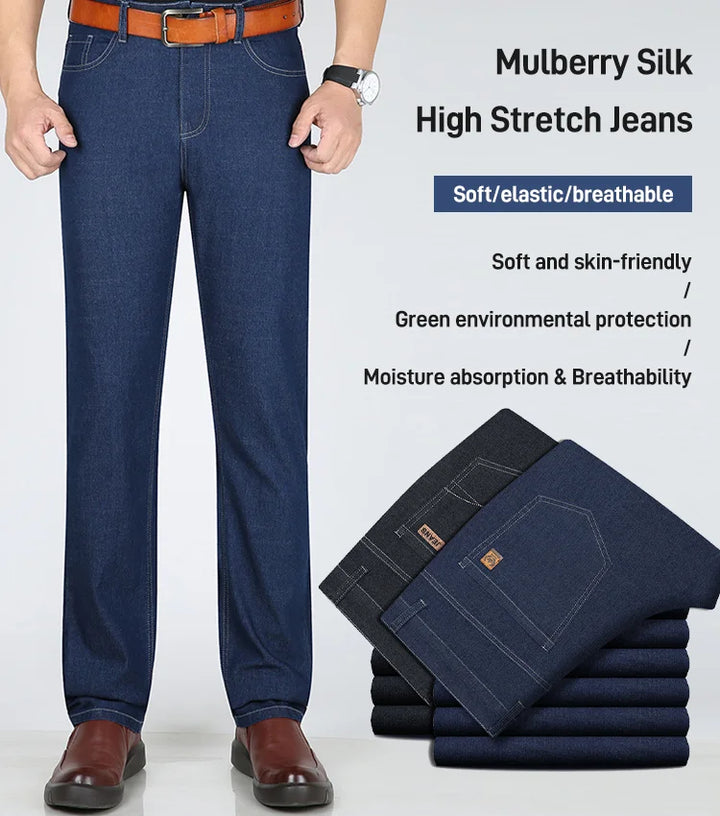 Lisslune | Mulberry Silk High Elastic Jeans
