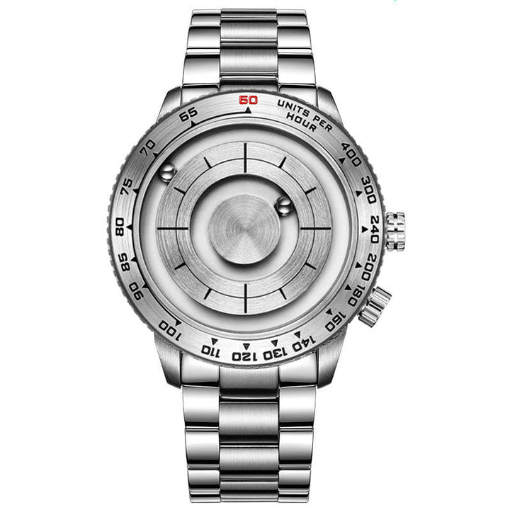 Lisslune | Cool Magnetic Levitation Men Watch, with No Mirror Design, Quartz Movement, Steel Strap & Waterproof