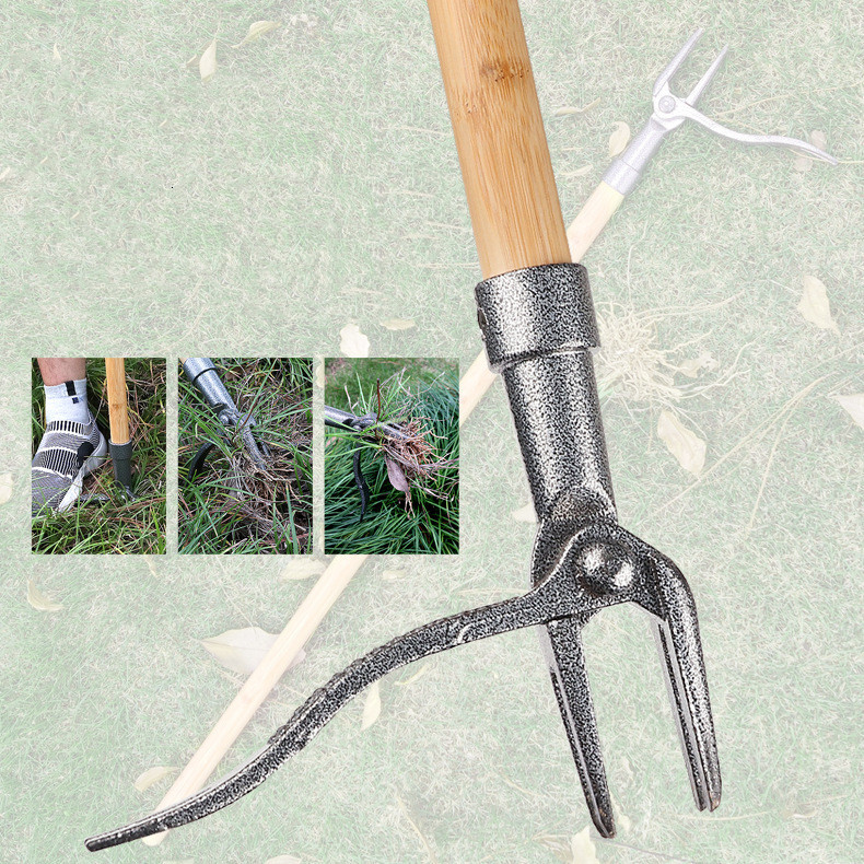 Lisslune | Weed puller with 4-claw head – Effective garden tool made of iron for root removal