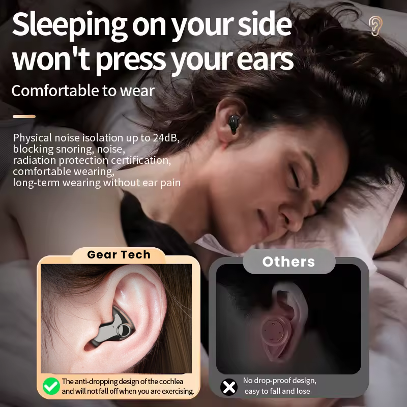 Lisslune | Invisible Wireless Sleep Headphones | IPX5 Waterproof, Bluetooth 5.3 for Comfortable Sleep and Relaxation