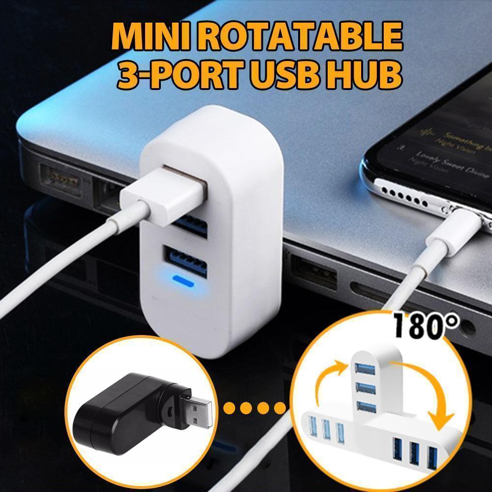 Lisslune | Mini rotatable 3-Port USB Hub
