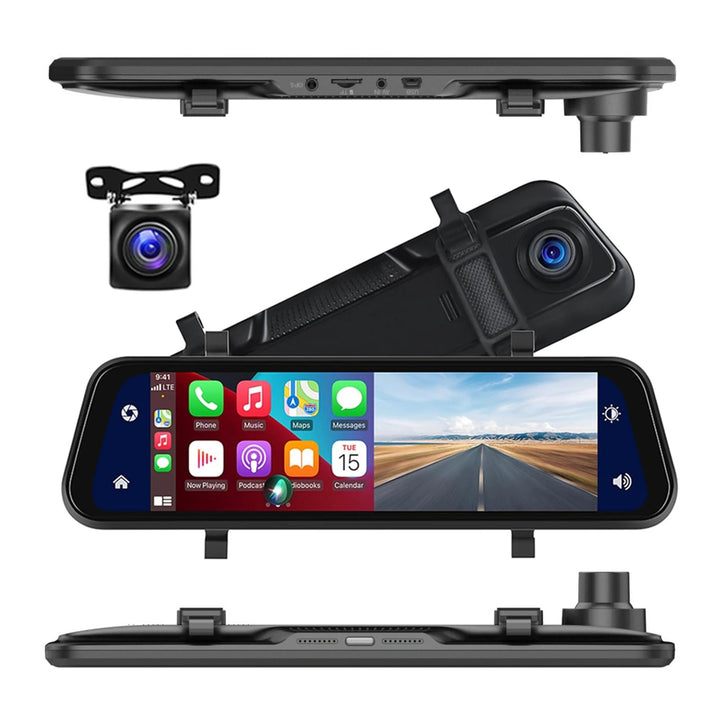 Lisslune | VisionMirror Pro – Ultra HD Mirror Dash Cam with Wireless CarPlay & Android Auto