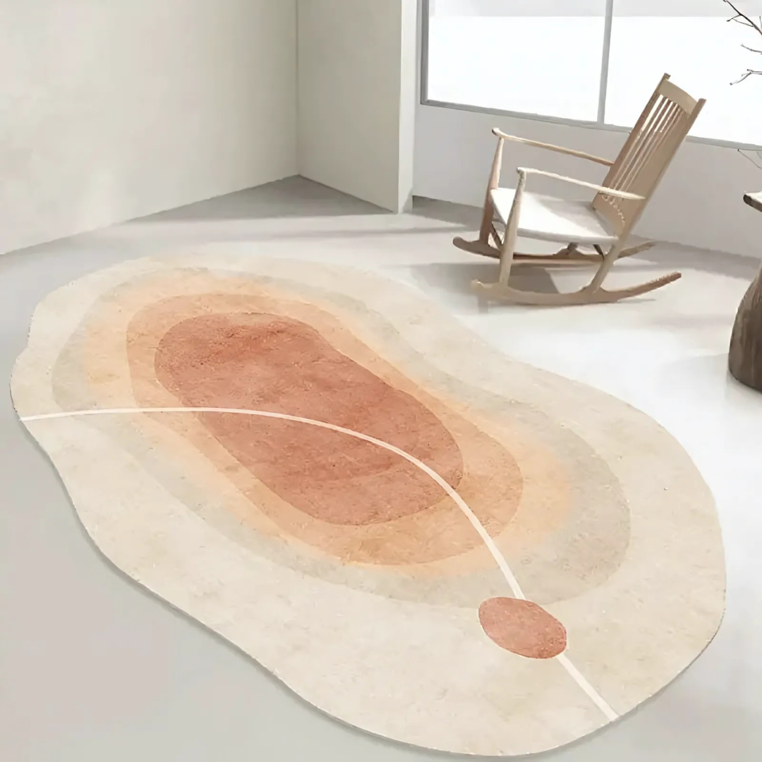 Lisslune | Soft Washable Rug – Modern Living Room Carpet with Irregular Design