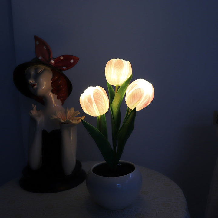 Lisslune | LED Tulip Nightstand Lamp Flower Table Lamp