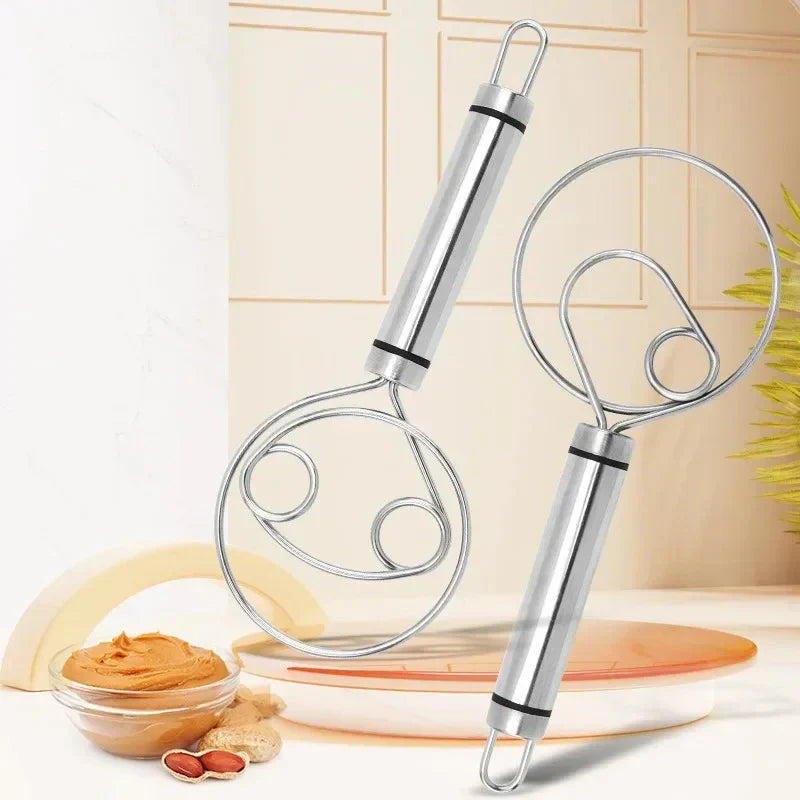Lisslune | Robust Stainless Steel Danish Dough Whisk – Durable, Ergonomic Design for Versatile Baking & Cooking