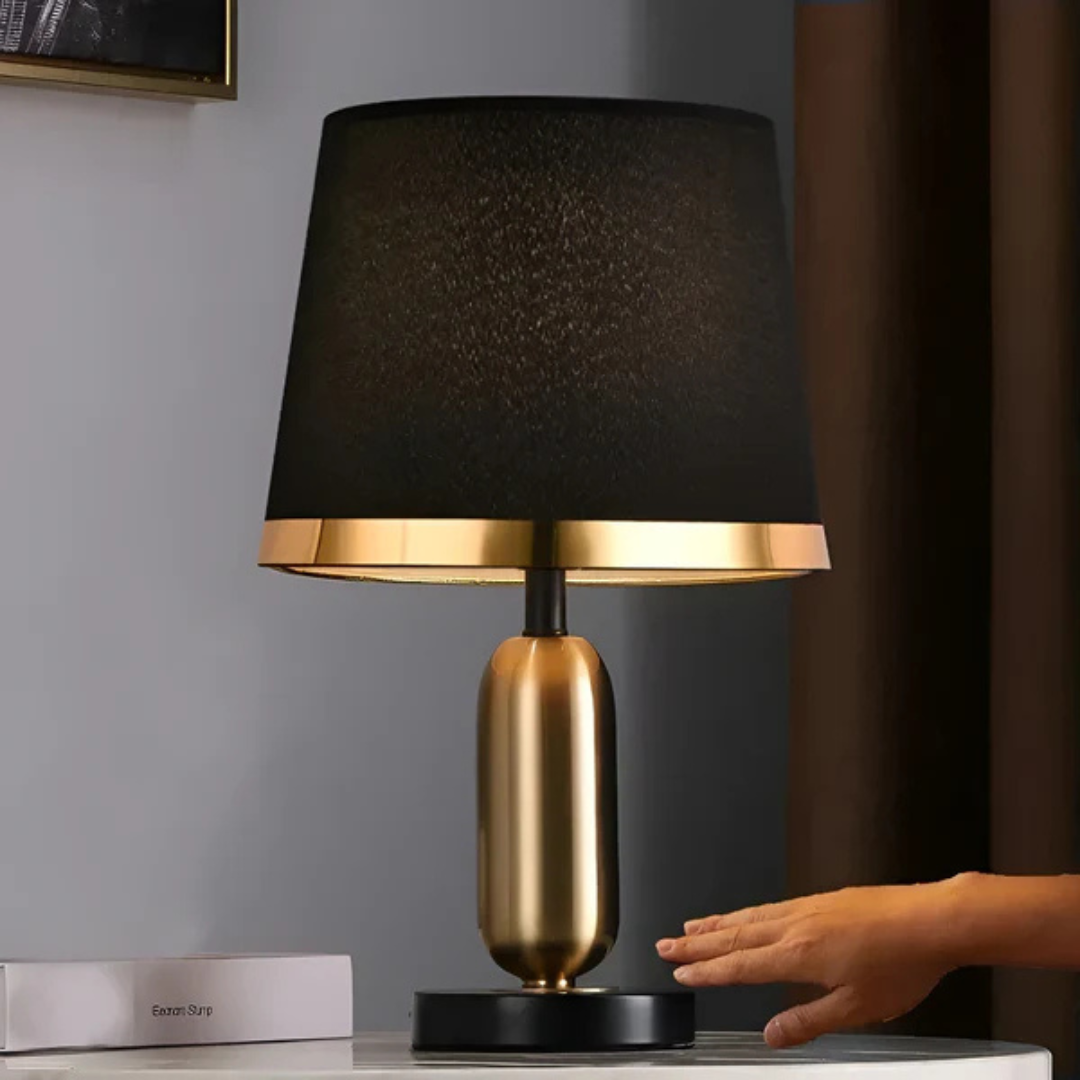 Lisslune | Lumivara Modern Black Fabric Table Lamp – Elegant Home Lighting