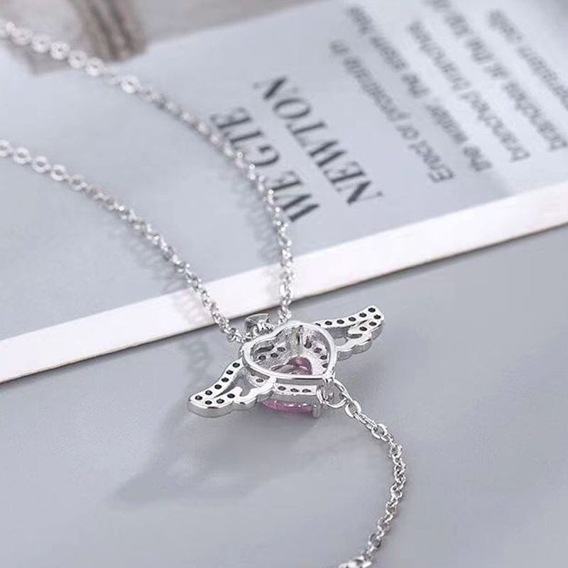 Lisslune | Pink Angel Wings Necklace