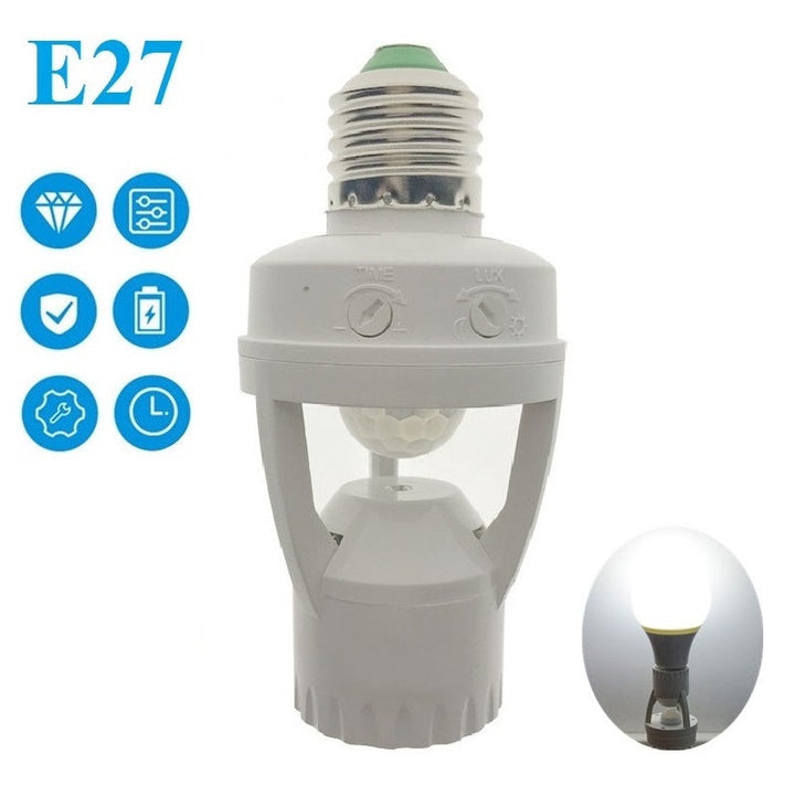 Lisslune | 360 Rotating Motion Sensor Socket Switch Led Bulb Base