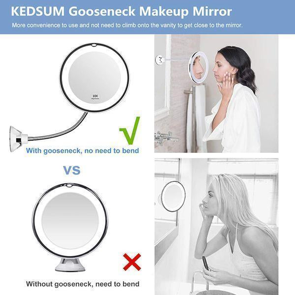 Lisslune | 10x magnification LED illuminated makeup mirror