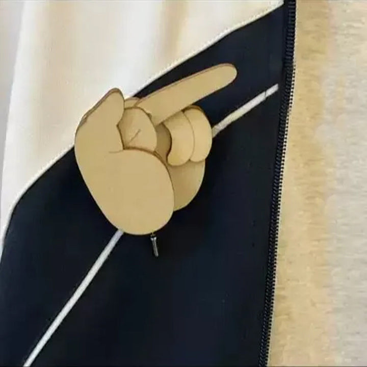Lisslune | Funny Wooden Finger Brooch