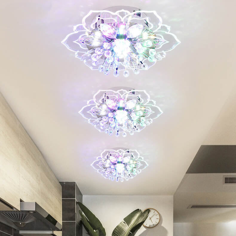Lisslune | GlowPetal LED Crystal Ceiling Light | Flower Shaped | Modern Design | Energy Saving | Decorative Lighting