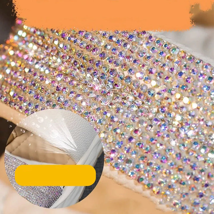 Lisslune | Glittering Rhinestone Heeled Sandals