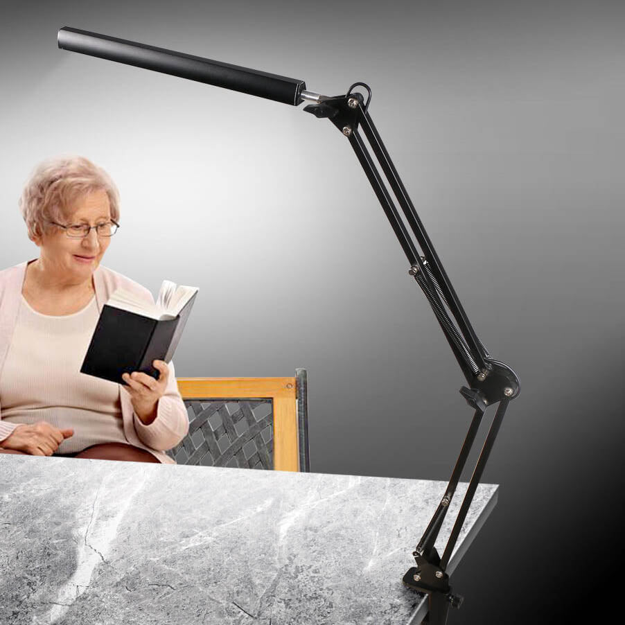 Lisslune | LED Foldable Long Arm Clip Eye Protection USB Reading Table Lamp